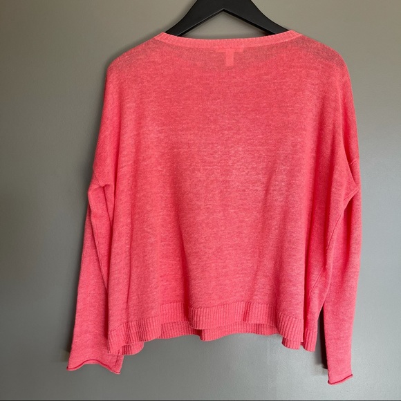 Eileen Fisher Organic Linen Stretch Box Top Coral - Picture 8 of 12